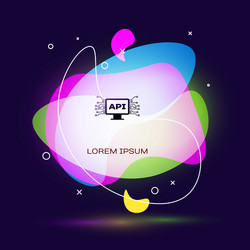 black computer api interface icon isolated on dark vector image