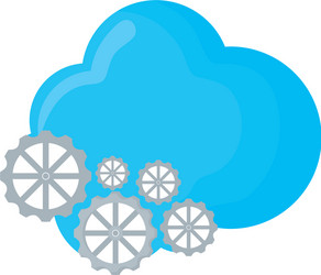 cloud computing with gears vector image