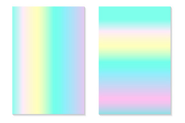 gradient hologram backgrounds set of colorful vector image