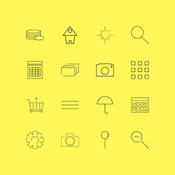 interface linear icon set simple outline icons vector image