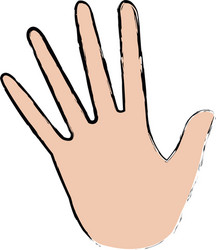 Opened palm of the hand cartoon icon vector