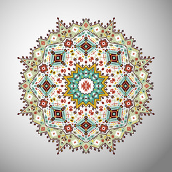 ornamental round colorful geometric pattern vector