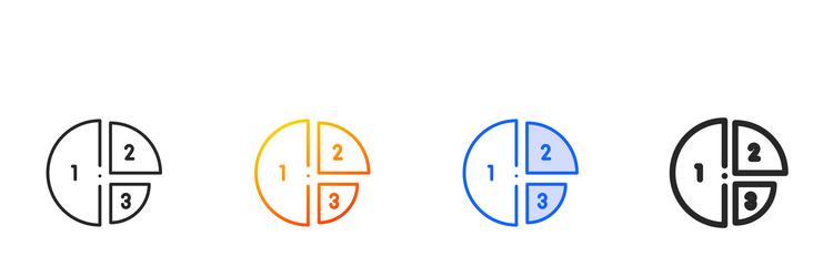 pie chart iconthin linear gradient blue stroke vector image