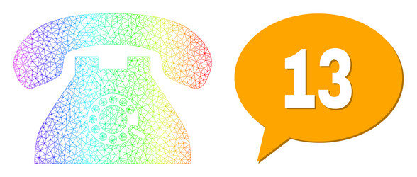 spectrum net gradient pulse phone icon and 13 chat vector image