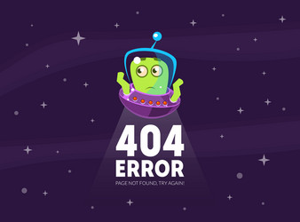 404 error page not found try again banner vector image