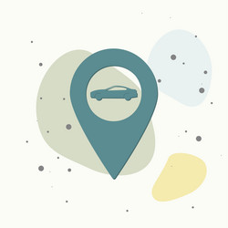 car pointer icon positioning on multicolored vector image