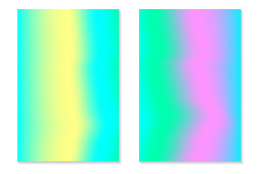 gradient hologram backgrounds set of colorful vector image