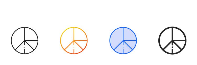 pie chart iconthin linear gradient blue stroke vector image