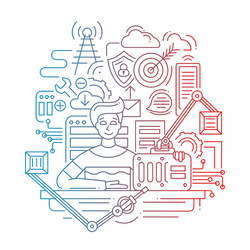 problem solution strategy - line design vector image