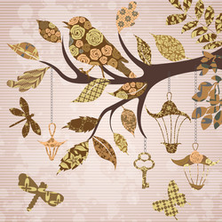 Tree Branch Scrapbooking Background vector image