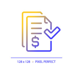 2d invoice thin linear gradient icon vector image