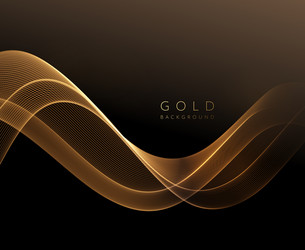 Abstract shiny golden wavy design element flow vector