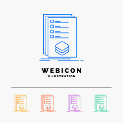 categories check list listing mark 5 color line vector image