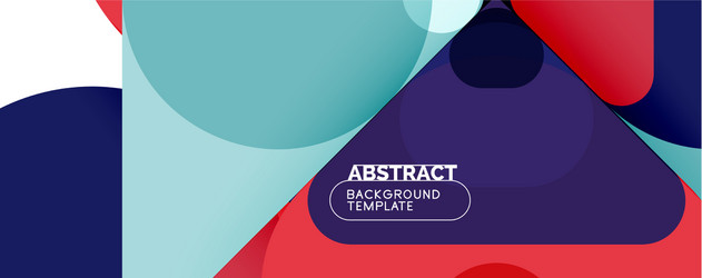 Flat geometric round shapes and dynamic lines vector