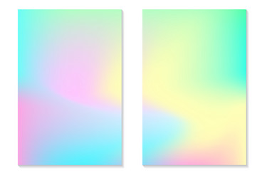 gradient hologram backgrounds set of colorful vector image