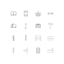 Industry linear thin icons set outlined simple vector