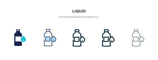 Liquid icon in different style two colored vector