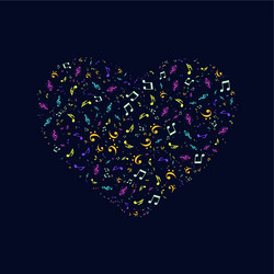 pattern colors music heart love vector