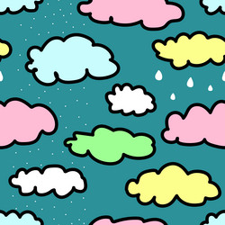 seamless pattern of clouds with snow and rain vector