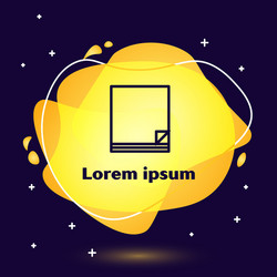 black line file document icon isolated on dark vector image