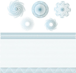 Guilloche Border & Pattern Set vector image