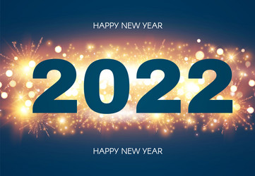 happy new 2022 year elegant text with light vector