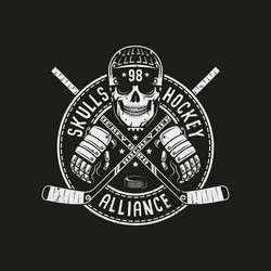 Hockey Skull Logo - Intense Mascot Vector Image