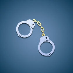 Icon handcuffs flat graphic vector