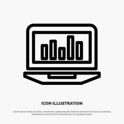 laptop graph analytics monitoring statistics line vector image