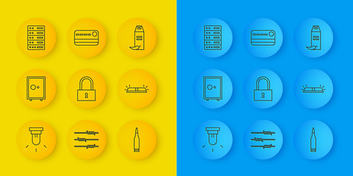 set line motion sensor safe lock bullet vector image