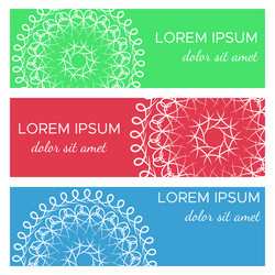 set of abstract horizontal header banners vector image