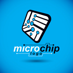 technology cpu design with square microprocessor vector image