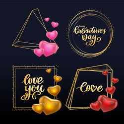 Valentine poster card label banner letter slogan vector