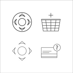 web simple linear icon setsimple outline icons vector image