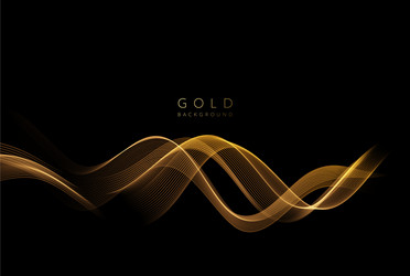 abstract shiny golden wavy design element flow vector image
