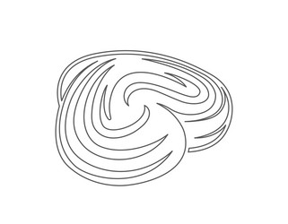 bun roll continuous one line icon isolated vector image