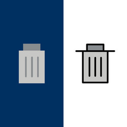 delete interface trash user icons flat and line vector image