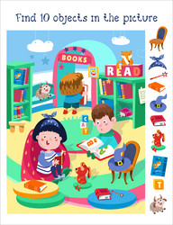 find 10 hidden objects educational game vector image