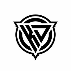kd logo with triangle shape and circle vector image