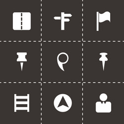 Map pointer icons set vector