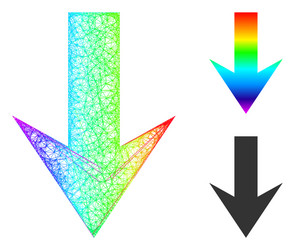 Rainbow net gradient arrow down icon vector