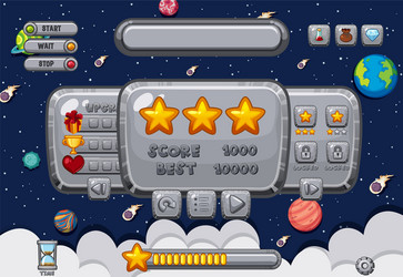 screen template for computer game with space vector image