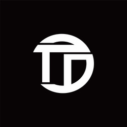 td logo monogram with rounded line swipe design vector image