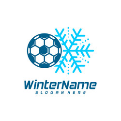 Winter soccer logo template football vector