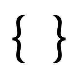 braces icon or curly brackets vector