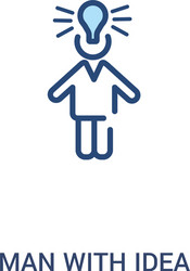 man with idea concept 2 colored icon simple line vector image