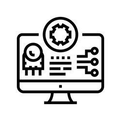 Pcb inspection electronics line icon vector