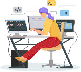 programmer engineering and coding vector image