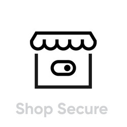 switch shop secure security icon editable line vector