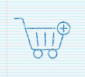 add to cart icon sketch shopping vector image